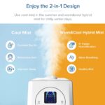 Humidificador LEVOIT 6L Niebla Calida y Fria con Sensor Humedad y Aceite Esencial Dormitorio