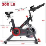 Bicicleta de ciclismo interior Sunny Health Fitness SF-B1805SMART magnética volante 44 libras resistencia microajustable