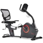 Bicicleta reclinada inteligente Sunny Health Fitness SF-RB4850SMART 16 niveles resistencia electromagnética sensores de