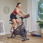 Sunny Health & Fitness Smart Endurance Exercise Bike w/Pulse Sensors Built-In, Adult Home Cardio Workout w/Adjustable Se