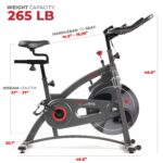 Sunny Health & Fitness Smart Endurance Exercise Bike w/Pulse Sensors Built-In, Adult Home Cardio Workout w/Adjustable Se