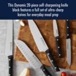 HENCKELS Dynamic Razor-Sharp - Juego de cuchillos de 20 piezas, cuchillo de chef, cuchillo de pan, cuchillo de carne, di