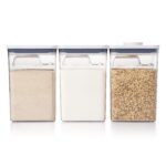 Juego de recipientes POP OXO Good Grips 20 piezas con cucharas medidoras 4.4 cuartos de galón color blanco almacenamient