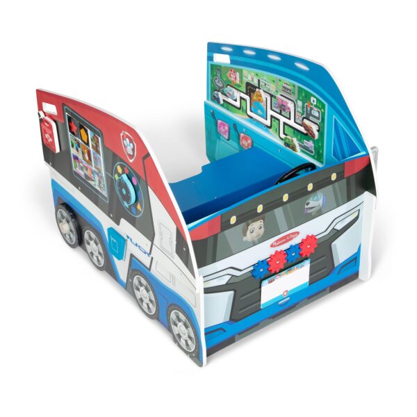 Melissa & Doug PAW Patrol Centro de actividades de madera Paw Patroller Espacio de juego multicara - Certificado FSC