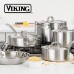 Batería de cocina juego de ollas y sartenes Viking 40011-9993NC acero inoxidable 3 capas 13 piezas tapas de vidrio colad
