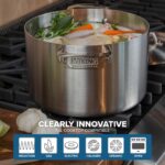 Batería de cocina juego de ollas y sartenes Viking 40011-9993NC acero inoxidable 3 capas 13 piezas tapas de vidrio colad