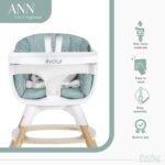 Evolur Silla alta 4 en 1 Ann Beechwood | Rotación de 360 asientos | Asiento elevador | Silla de piso | Silla de taburete