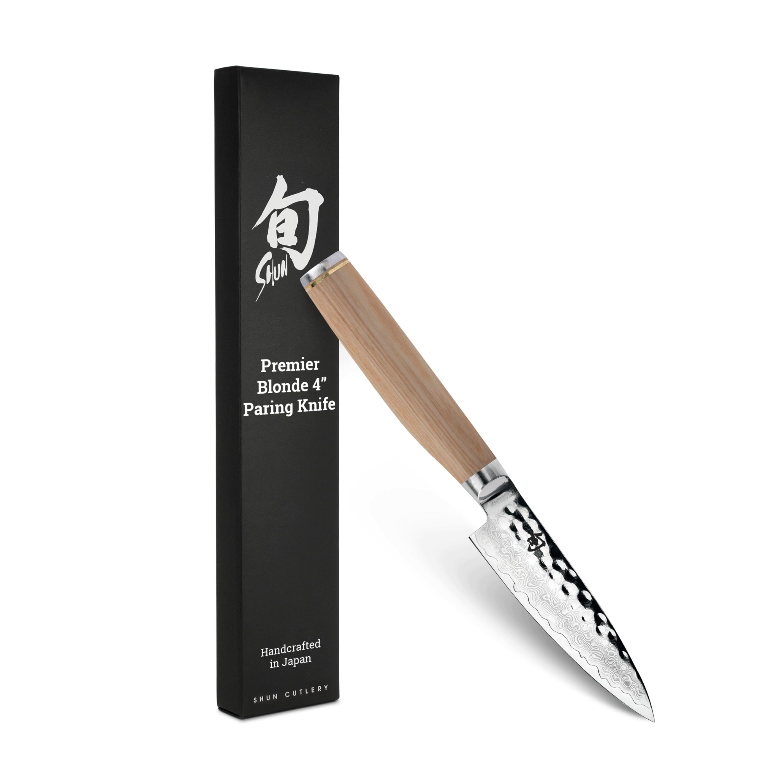 Version 1.0.0 Shun Premier Blonde Cuchillo de pelar de 4 pulgadas, cuchillo japonés hecho a mano para verduras y frutas, núcleo VG-MAX