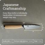 Shun Premier Blonde Cuchillo de pelar de 4 pulgadas, cuchillo japonés hecho a mano para verduras y frutas, núcleo VG-MAX