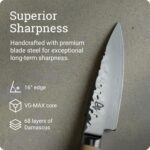 Shun Premier Blonde Cuchillo de pelar de 4 pulgadas, cuchillo japonés hecho a mano para verduras y frutas, núcleo VG-MAX