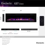 Chimenea eléctrica empotrada Electactic RFH-6801LC 68 pulgadas ultrafina 750W 1500W termostato llama ajustable control r