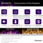 Chimenea eléctrica empotrada Electactic RFH-6801LC 68 pulgadas ultrafina 750W 1500W termostato llama ajustable control r