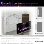 Chimenea eléctrica empotrada Electactic RFH-6801LC 68 pulgadas ultrafina 750W 1500W termostato llama ajustable control r