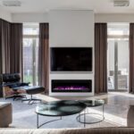Chimenea eléctrica empotrada Electactic RFH-6801LC 68 pulgadas ultrafina 750W 1500W termostato llama ajustable control r