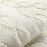Juego de edredon con volantes Lush Decor Avon Triangle Home Fashions 16T007864 3 piezas King marfil texturizado