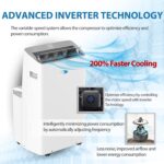 Aire acondicionado portátil Whynter ARC-1230WN 14000 BTU NEX inversor doble manguera deshumidificador ventilador WiFi ha
