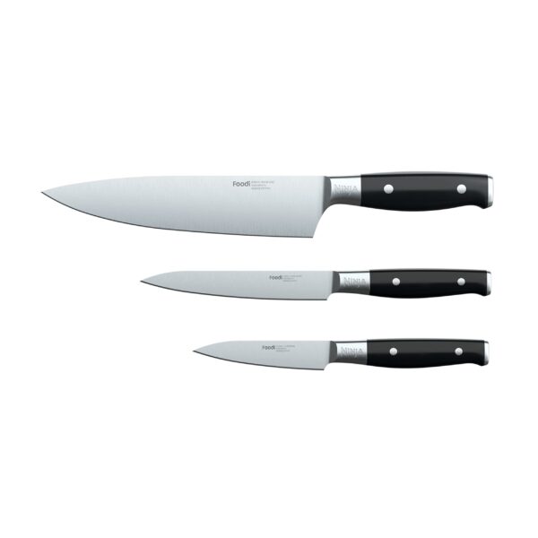 Ninja K32003 Foodi NeverDull System - Cuchillo de chef de 3 piezas, juego utilitario y de pelar, de acero inoxidable ale