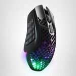 Mouse Gaming Inalámbrico SteelSeries Aerox 9 Wireless 62618 89g 18 botones sensor 18K DPI Quantum 2.0 180h batería IP54