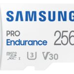 Samsung PRO Endurance - Tarjeta de memoria MicroSDXC de 256 GB con adaptador para cámara de salpicadero, cámara corporal