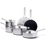 Batería de cocina juego de ollas y sartenes OXO Mira CC005892-001 acero inoxidable triple capa 10 piezas inducción antia