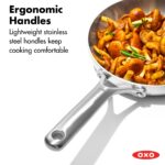 Batería de cocina juego de ollas y sartenes OXO Mira CC005892-001 acero inoxidable triple capa 10 piezas inducción antia