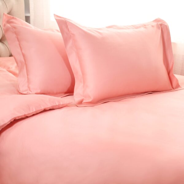 Juego funda de edredon algodon egipcio Home City Inc 1500FQDC SLDR Queen matrimonial 3 piezas rosa polvorienta