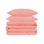 Juego funda de edredon algodon egipcio Home City Inc 1500FQDC SLDR Queen matrimonial 3 piezas rosa polvorienta