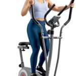 Entrenador Eliptico y Bicicleta 2 en 1 Sunny Health Fitness SF-E322004 Resistencia Magnetica 8 Niveles Volante 11 Libras
