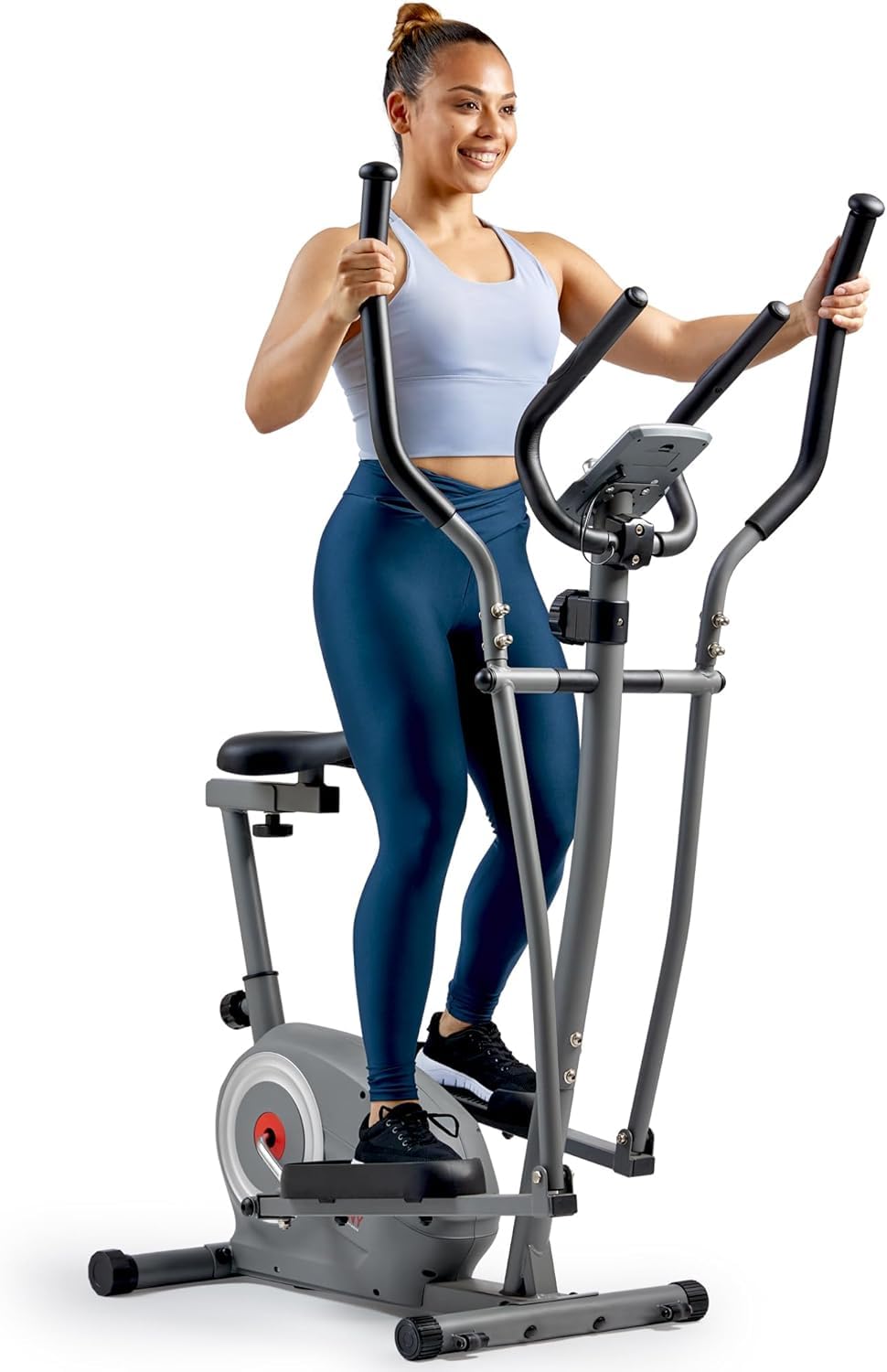 Version 1.0.0 Entrenador Eliptico y Bicicleta 2 en 1 Sunny Health Fitness SF-E322004 Resistencia Magnetica 8 Niveles Volante 11 Libras
