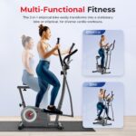 Entrenador Eliptico y Bicicleta 2 en 1 Sunny Health Fitness SF-E322004 Resistencia Magnetica 8 Niveles Volante 11 Libras