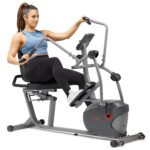 Bicicleta elíptica reclinada Sunny Health and Fitness SF-RBE420035 8 niveles resistencia magnética ejercitadores brazos