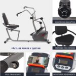 Bicicleta elíptica reclinada Sunny Health and Fitness SF-RBE420035 8 niveles resistencia magnética ejercitadores brazos