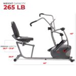 Bicicleta elíptica reclinada Sunny Health and Fitness SF-RBE420035 8 niveles resistencia magnética ejercitadores brazos