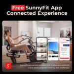 Bicicleta elíptica reclinada Sunny Health Fitness SF-RBE4886SMART ejercitadores brazos y piernas asiento ajustable