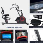Bicicleta elíptica reclinada Sunny Health Fitness SF-RBE4886SMART ejercitadores brazos y piernas asiento ajustable