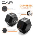 CAP Barbell Peso de la mancuerna hexagonal recubierta, individual, 10-120 libras, múltiples opciones
