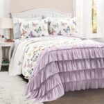 Juego de edredón Flutter Butterfly Lush Decor Triangle Home Fashions 21T011983 lila 3 piezas matrimonial Queen