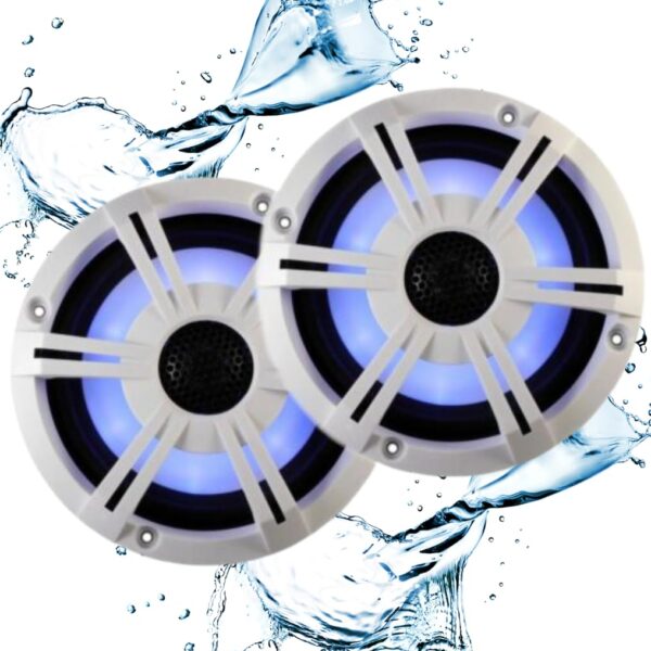 Altavoces 612 PULGADAS Bluetooth LED Blanco
