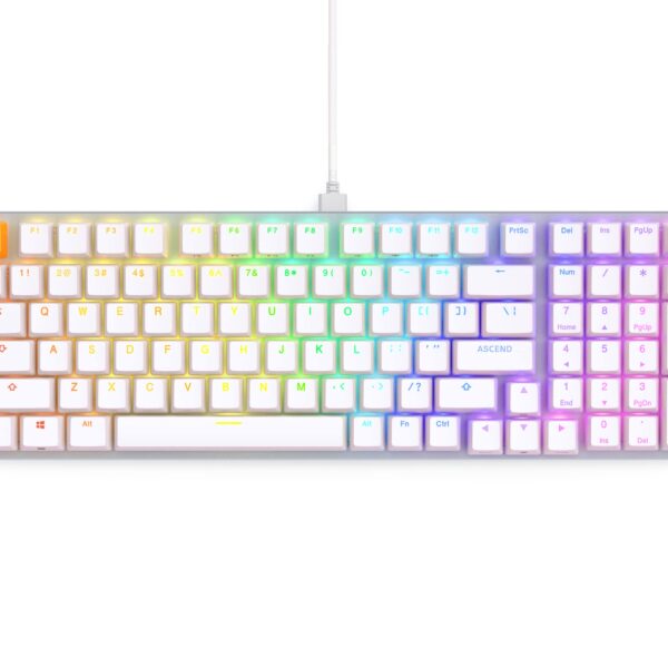 Teclado Mecánico Gamer Glorious GMMK 2 GLO-GMMK2-96-FOX-W 65% Hot-Swap RGB Blanco