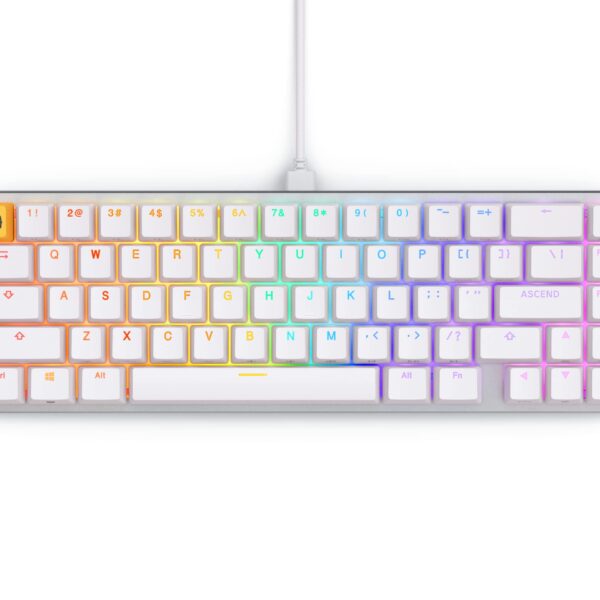 Teclado Mecánico Glorious PC Gaming Race GMMK 2 65% GLO-GMMK2-65-FOX-W Blanco Compacto Bajo Perfil Hot-Swap Interruptore