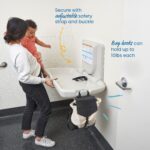 ECR4Kids Cambiador horizontal montado en la pared con espalda delgada, cambiador de bebé, granito blanco