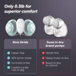 Elvie Stride Extractor de leche de grado hospitalario, controlado por aplicación, manos libres, portátil, ultra silencio