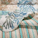 Juego de edredón King Cal King Atlantis Coastal Greenland Home Fashions GL-1810ABSK color jade 5 piezas