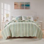 Juego de edredón King Cal King Atlantis Coastal Greenland Home Fashions GL-1810ABSK color jade 5 piezas