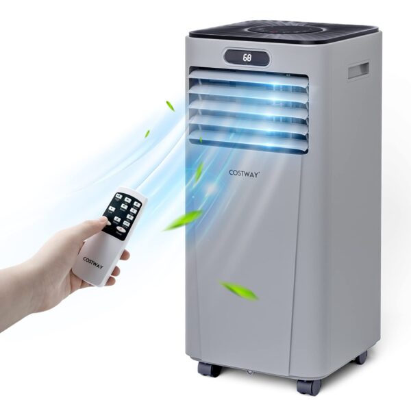 Aire acondicionado portátil COSTWAY Portable Air Conditioner 10000 BTU modo secado ventilador y reposo 2 velocidades tem
