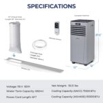 Aire acondicionado portátil COSTWAY Portable Air Conditioner 10000 BTU modo secado ventilador y reposo 2 velocidades tem