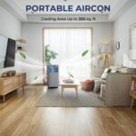 Aire acondicionado portátil COSTWAY Portable Air Conditioner 10000 BTU modo secado ventilador y reposo 2 velocidades tem