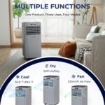 Aire acondicionado portátil COSTWAY Portable Air Conditioner 10000 BTU modo secado ventilador y reposo 2 velocidades tem