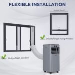 Aire acondicionado portátil COSTWAY Portable Air Conditioner 10000 BTU modo secado ventilador y reposo 2 velocidades tem