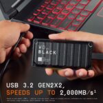 Western Digital - WDBAWY0010BBK-WESN - Unidad de estado sólido SSD de juego P40 de 1 TB externa portátil compatible con